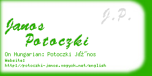 janos potoczki business card